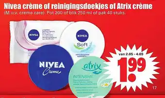 Dirk Nivea Creme of reiningingsdoekjes aanbieding