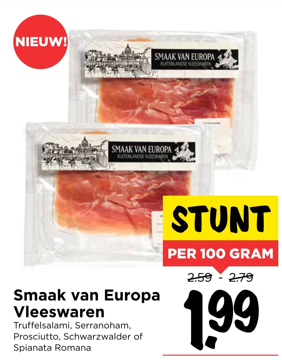 Smaak van Europa Vleeswaren aanbieding bij Vomar