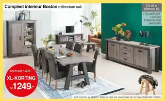 Woonsquare Compleet interieur boston millennium oak tv-audio-hifi-dressoir, eetkamertafel, salontafel aanbieding