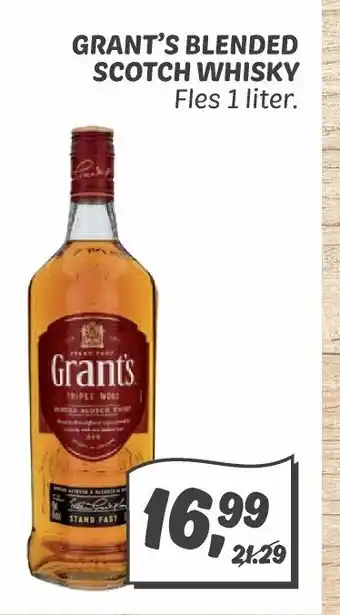 Dekamarkt Grant's blended scotch whisky 1 liter aanbieding