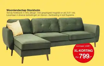 Woonsquare Woonlandschap stockholm trendy hoekbank aanbieding