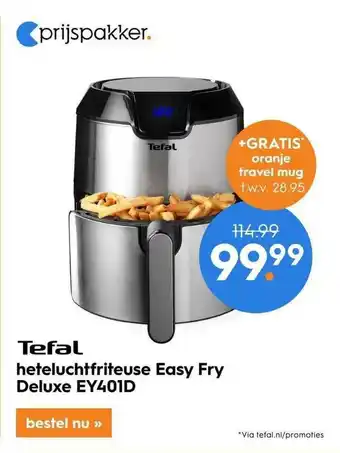 Blokker Tefal heteluchtfriteuse easy fry deluxe EY401D aanbieding