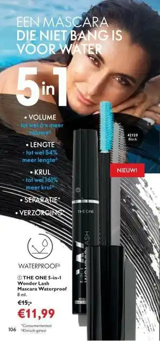 Oriflame The one 5-in-1 wonder lash mascara waterproof aanbieding