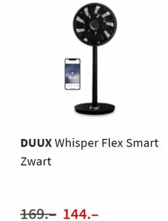 MediaMarkt DUUX Whisper Flex Smart Zwart aanbieding