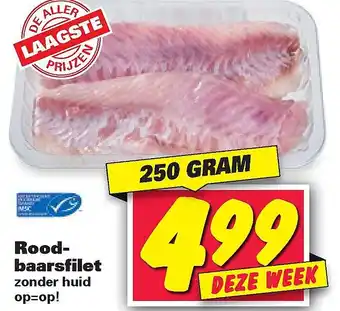 Nettorama Roodbaarsfilet 250 gram aanbieding