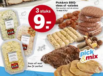 Hoogvliet Pick&mix BBQ-vlees of -salades 3 st aanbieding