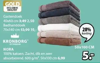 Jysk Gastendoek 50x100cm aanbieding