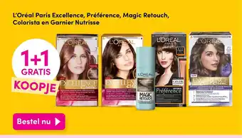 DA L'Oreal Paris Excellence, Preference, Magic Retouch, Colorista en Garnier Nutrisse aanbieding