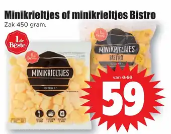 Dirk Minikrieltjes of minikrieltjes Bistro zak 450 gram aanbieding