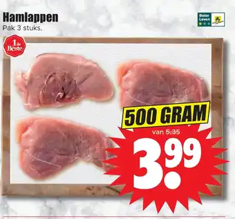 Dirk Hamlappen pak 3 stuks 500 gram aanbieding