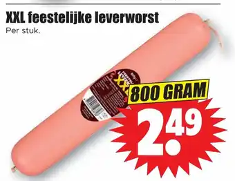 Dirk XXL feestelijke leverworst per stuk 800 gram aanbieding