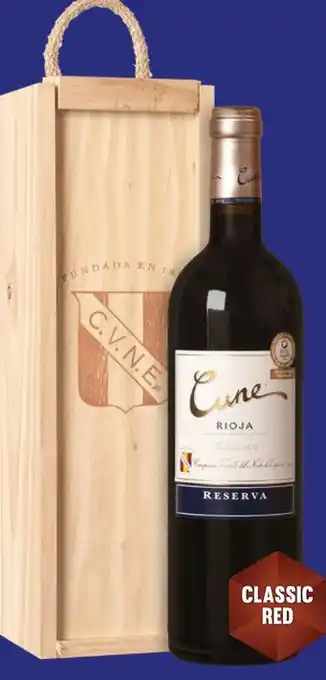 Gall & Gall Cune Rioja Reserva met Houten Kist 75CL Cadeau aanbieding