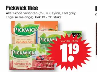 Dirk Pickwick thee pak 10-20 stuks aanbieding