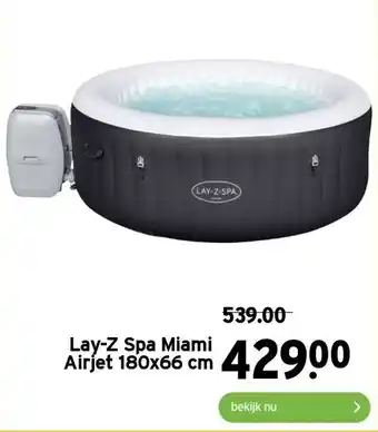 GAMMA Lay-Z Spa Miami Airjet 180x66 cm aanbieding