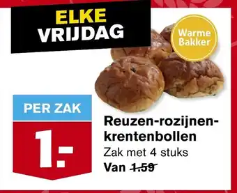 Hoogvliet Reuzen-rozijnen-krentenbollen 4 st aanbieding