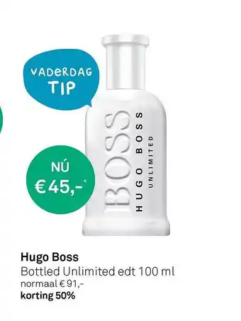 Mooi parfumerie Hugo Boss Bottled Unlimited Edt 100 Ml 50% Korting aanbieding