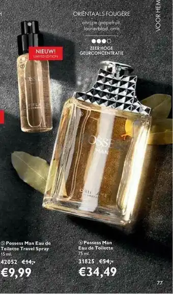 Oriflame Possess Man Eau De Toilette Travel Spray Of Possess Man Eau De Toilette aanbieding