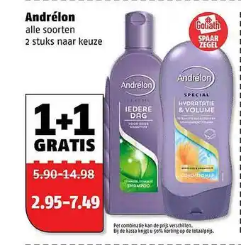 Poiesz Andrélon 1+1 Gratis aanbieding