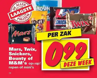 Nettorama Mars, Twix, Snickers, Bounty of M&M's aanbieding