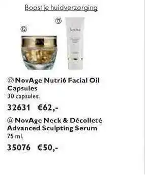 Oriflame NovAge Nutri6 Facial Oil Capsules Of NovAge Neck & Décolleté Advanced Sculpting Serum aanbieding