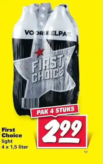 Nettorama First Choice Light 1.5 liter aanbieding