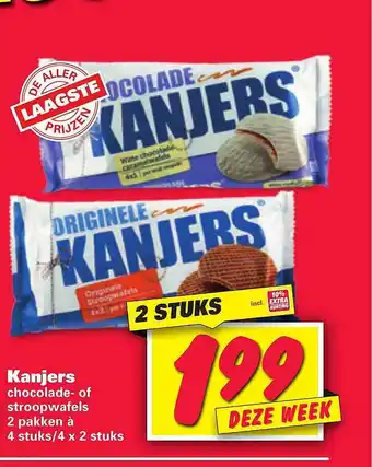 Nettorama Kanjers Chocolade- Of Stroopwafels aanbieding