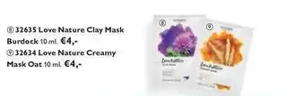 Oriflame Love Nature Clay Mask Burdock Of Love Nature Creamy Mask Oat aanbieding