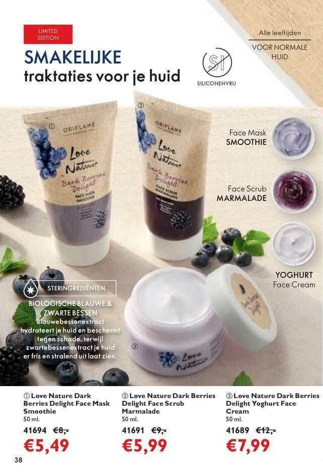 Love Nature Dark Berries Delight Face Mask Smoothie, Love Nature Dark