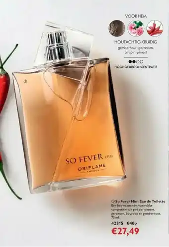 Oriflame So Fever Him Eau De Toilette aanbieding