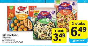 Albert Heijn Iglo maaltijden Diepvries aanbieding