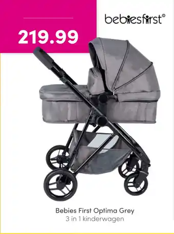 Baby & Tiener Bebies First Optima Grey 3 in 1 kinderwagen aanbieding