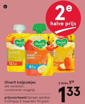 Etos Olvarit knijpzakjes aanbieding