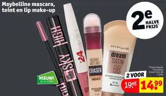 Kruidvat Maybelline mascara, teint en lip make-up aanbieding