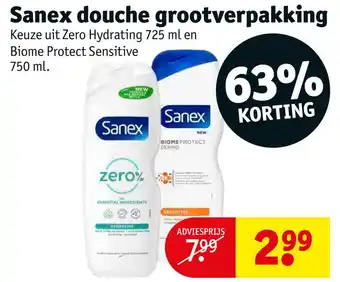 Kruidvat Sanex douche grootverpakking aanbieding