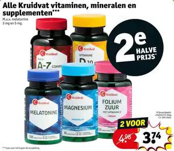 Kruidvat Alle Kruidvat vitaminen, mineralen en supplementen aanbieding