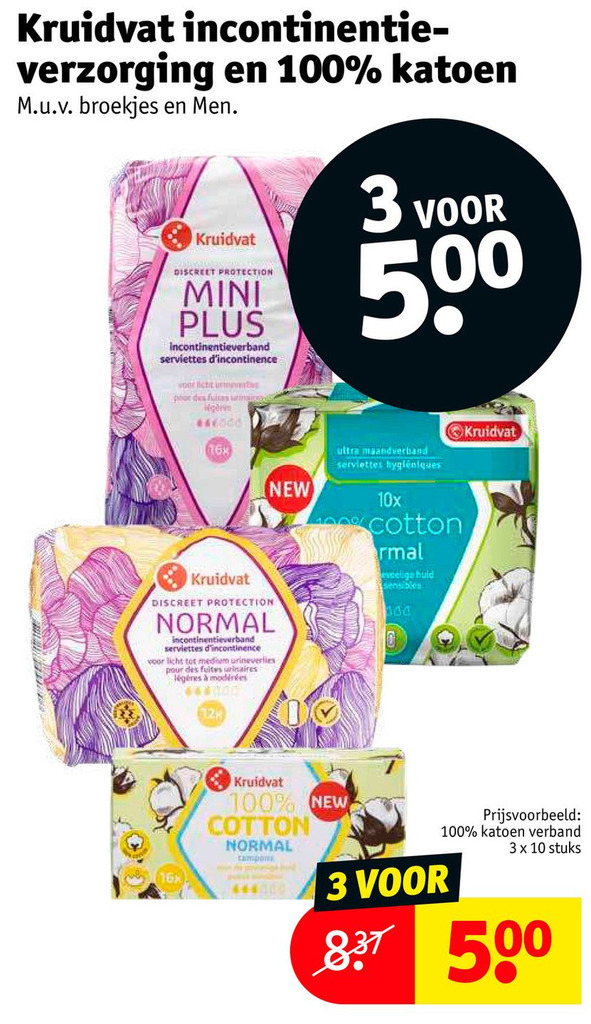 Kruidvat en 100 katoen aanbieding bij Kruidvat
