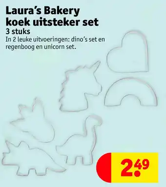 Kruidvat Laura's Bakery koek uitsteker set 3 stuks aanbieding