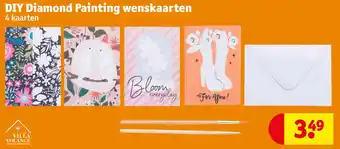 Kruidvat DIY Diamond Painting wenskaarten 4 kaarten aanbieding