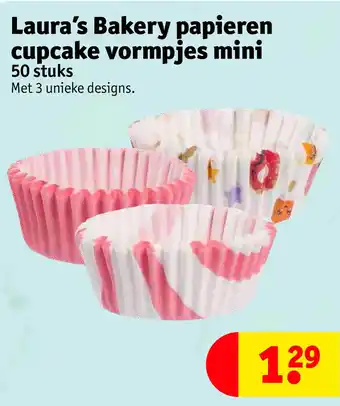 Kruidvat Laura's Bakery papieren cupcake vormpjes mini 50 stuks aanbieding