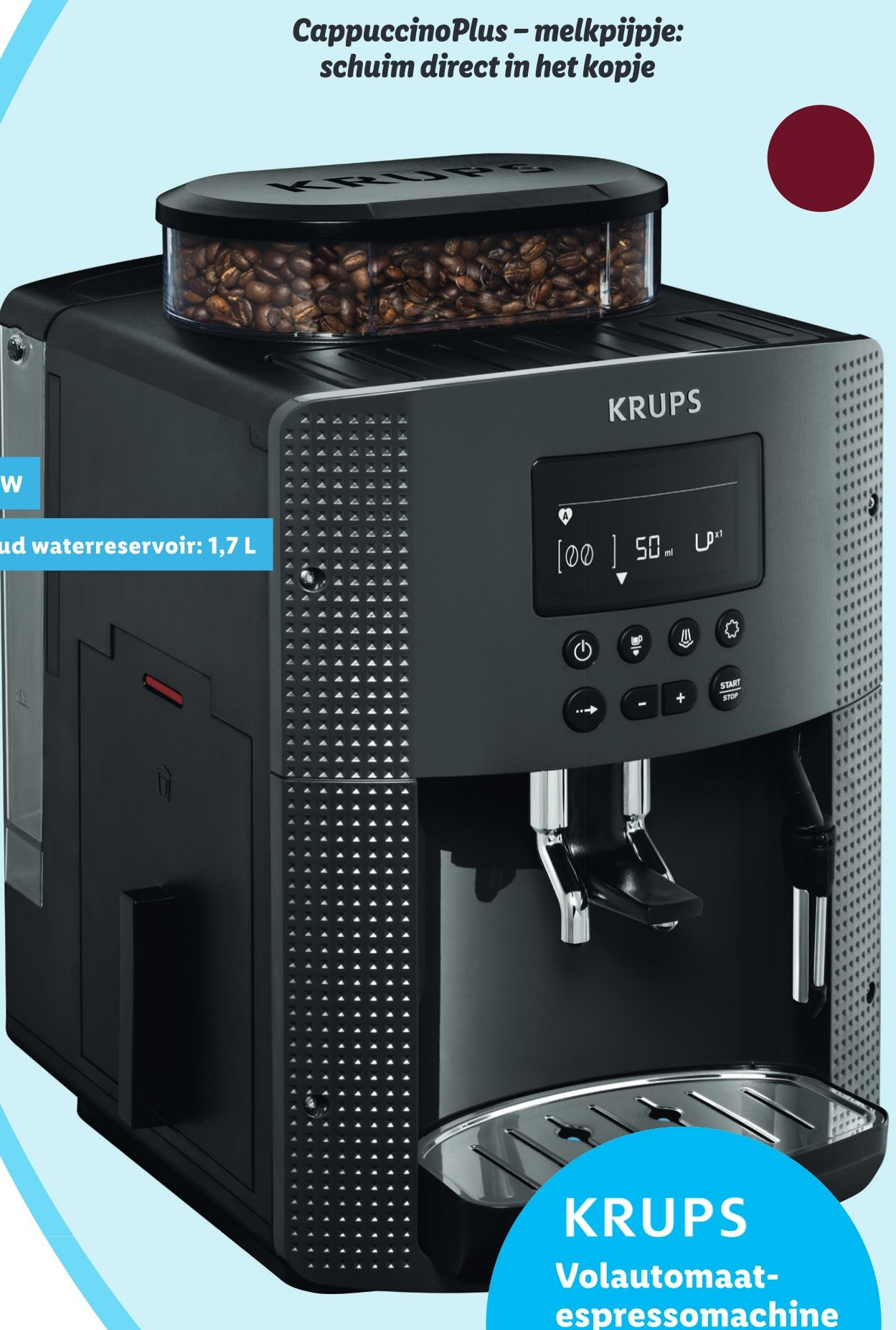 KRUPS Volautomaat espressomachine EA815 aanbieding bij Lidl