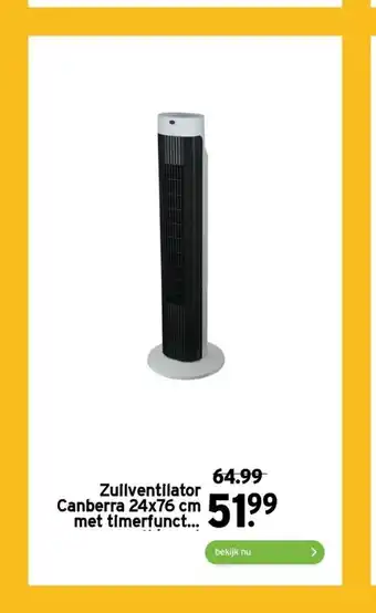 GAMMA Zuilventilator Canberra 24 x 76 cm met timerfunct... aanbieding