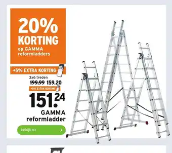 GAMMA Reformladder 3x6 treden 20% korting aanbieding