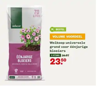 Welkoop Universele grond voor eenjarige bloeiers 3 stuks 70 liter aanbieding