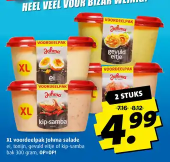 Boni XL voordeelpak Johma salades bak 300 gram 2 stuks aanbieding