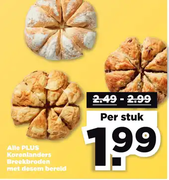 PLUS Alle PLUS Korenlanders Breekbroden met desem bereid aanbieding