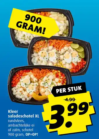 Boni Kleer saladeschotel XL rundvlees, ambachtelijke ei zalm, schotel 900 gram per stuk aanbieding