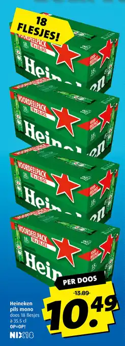 Boni Heineken pils mono doos 18 flesjes a 35.5 cl aanbieding