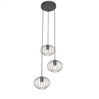 Lampenlicht.nl Design hanglamp zwart 3-lichts - Margarita aanbieding