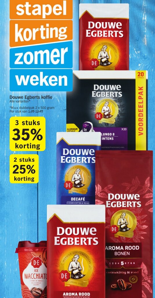 Douwe Egberts koffie 2x500 gram aanbieding bij Albert Heijn Douwe Egberts koffie 2x500 gram aanbieding bij Albert Heijn