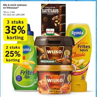 Albert Heijn Alle A-merk satesaus en fritessaus aanbieding